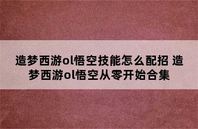 造梦西游ol悟空技能怎么配招 造梦西游ol悟空从零开始合集